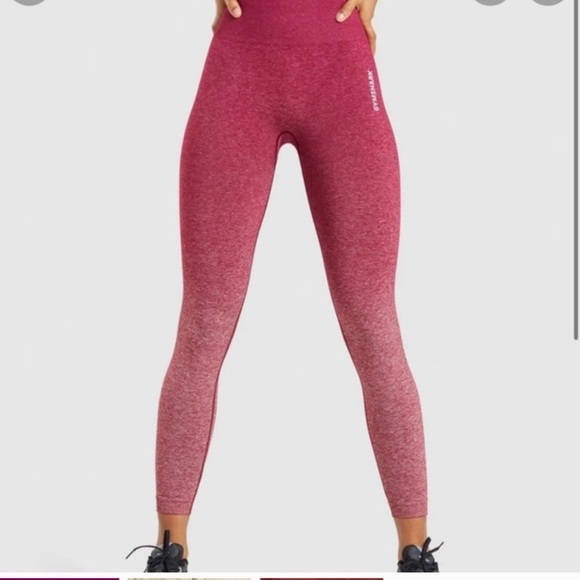 Gymshark Pants - Women’s GYMSHARK Adapt seamless Burgandy marl ombré leggings- Size small